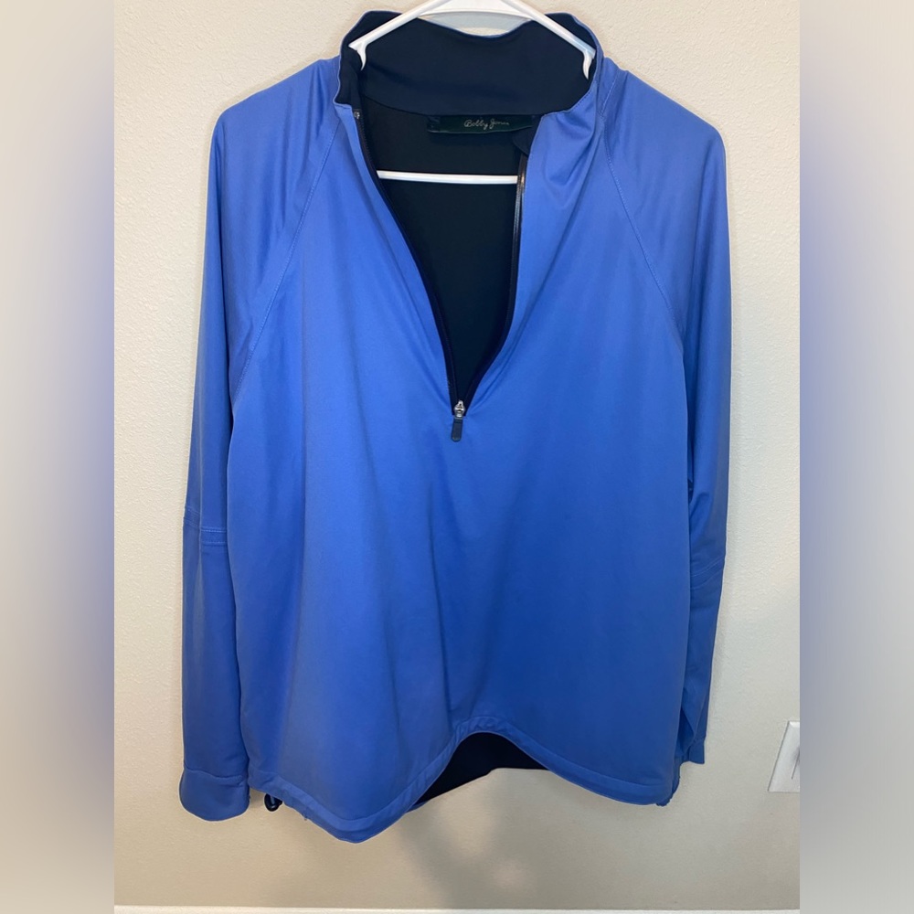 Bobby jones blue vintage pullover shirt, long sleeve, size men’s large! 1/4 zip